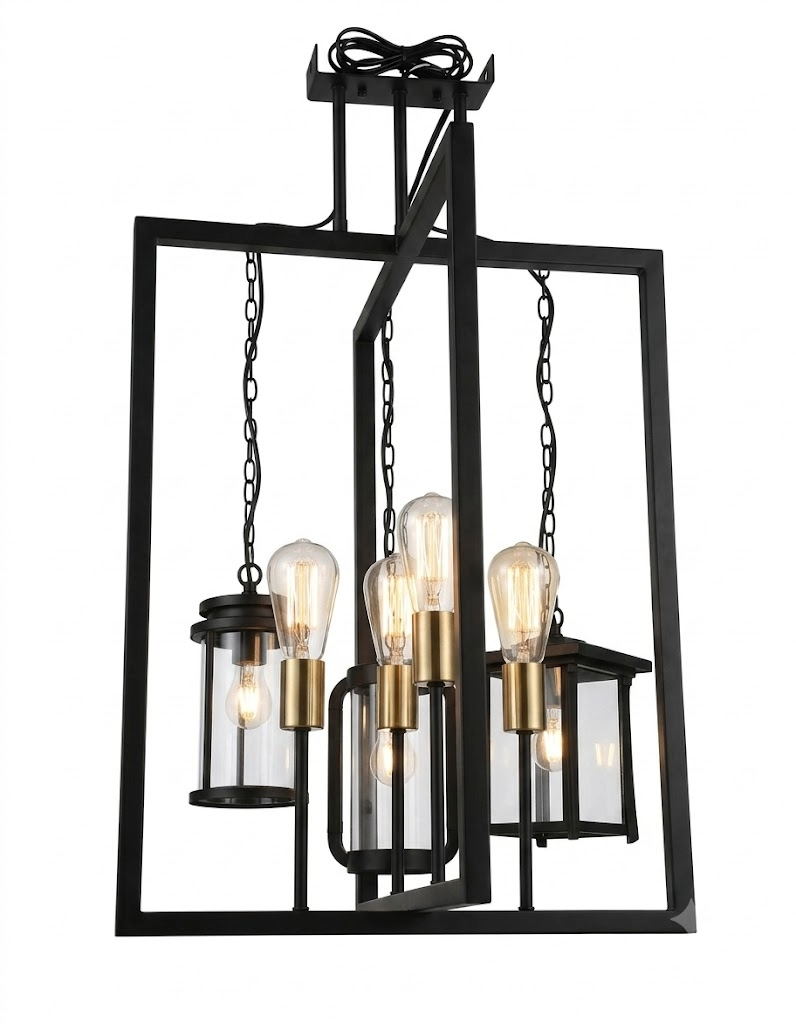 SY2016‑4 Black Pendant Light – 4×E27 Multi-Bulb Fixture with Contemporary Style