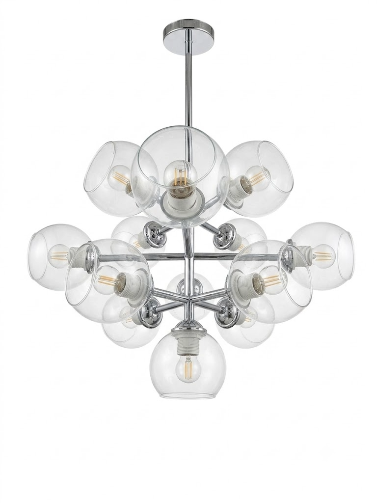 SY2022‑13 Black Pendant Light – 13×E27 High-Capacity Chandelier-Style Fixture